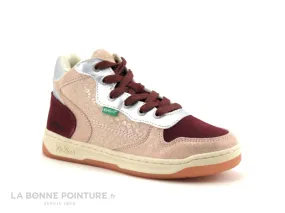 Achat chaussures Kickers Enfant Basket, vente Kickers KICKLAX Rose Bordeaux L - 910831-30 133 - Basket montante fille