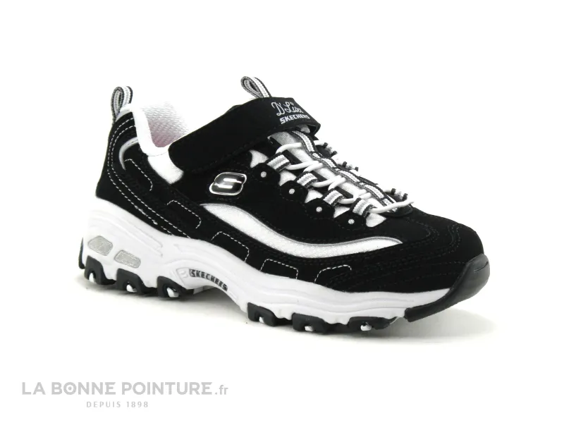 Achat chaussures Skechers Enfant Basket, vente Skechers D Lites crowd Appeal - 80588L - Noir Blanc - Basket fille