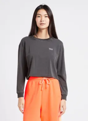 AMERICAN VINTAGE  Tee-shirt court sérigrahié en coton mélangé pymaz - Gris
