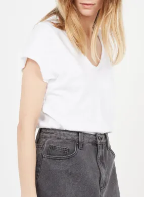 AMERICAN VINTAGE  Tee-shirt droit col v en coton sonoma - Blanc