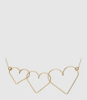 ATELIER PAULIN Partager  Collier Trio Cœur Gold Filled Jaune  