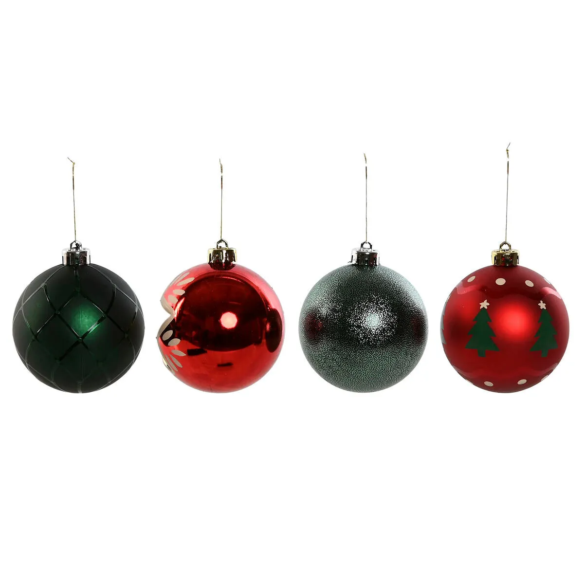 Boules de Nol Home ESPRIT Rouge Doré Polyéthylène 32,5 x 8 x 32,5 cm (16 Pièces)