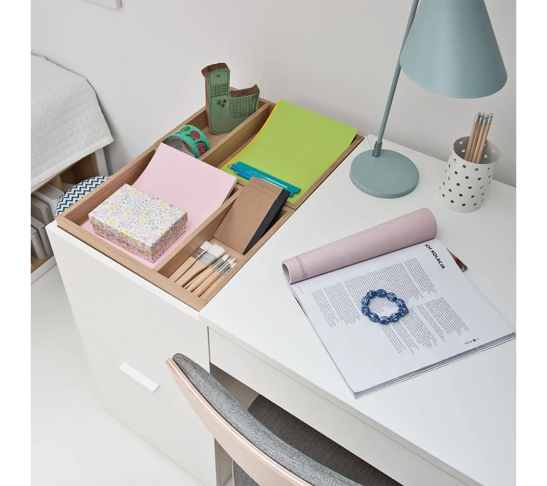 Bureau 140 Cm Avec Rangements - Blanc