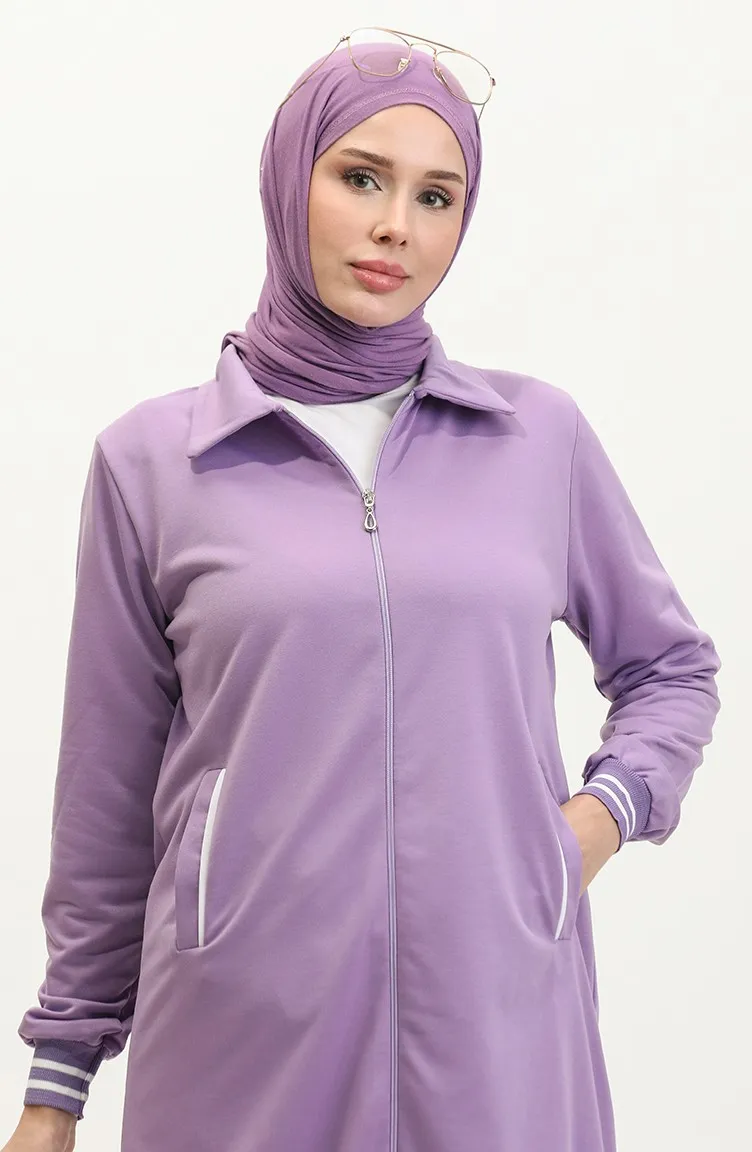 Cape Courte Détail Côtelée Femme 6503-05 Lilas 6503-05
