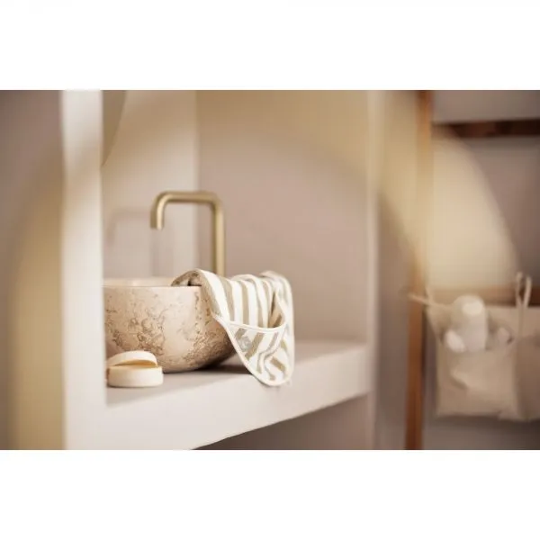 Cape de bain bébé éponge 75x75 cm Stripe Terry Olive