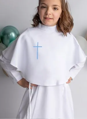 Cape de communion pour aube broderie Croix simple
