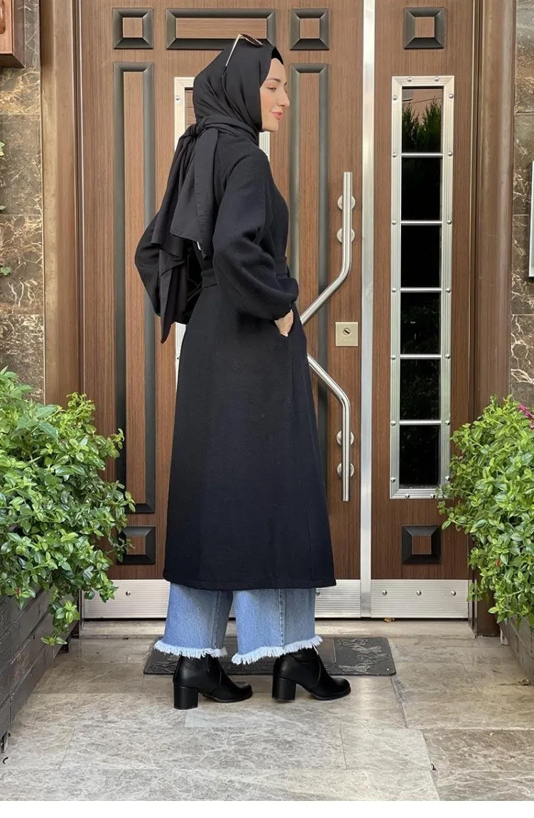 Cape Estampée Boutonnée 5392A-12 Noir 5392A-12