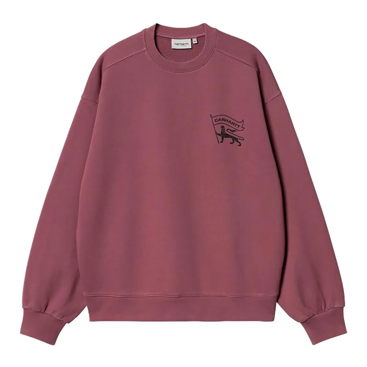 Carhartt Wip . Stamp Sweat . Dusty Fuchsia / Black Stone Washed — Le Shop Nîmes