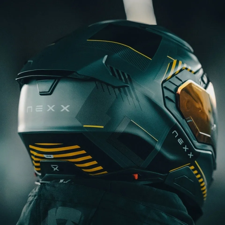 Casque Nexx X.WST3 Fluence gris jaune mat, intégral moto