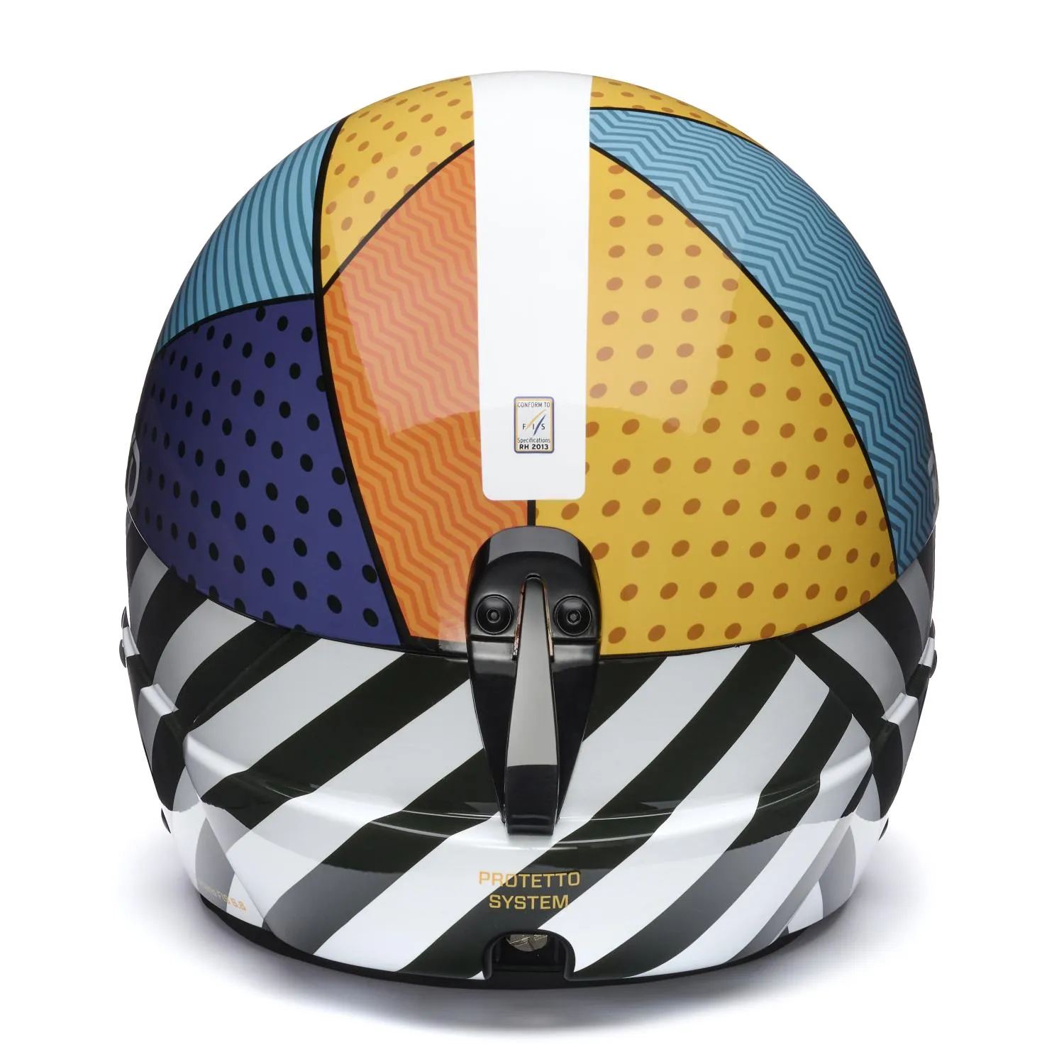 casque ski briko vulcano fis 6.8 graphik / SHINY BLACK - WHITE - WEB ORANGE - SEAGULL BLUE