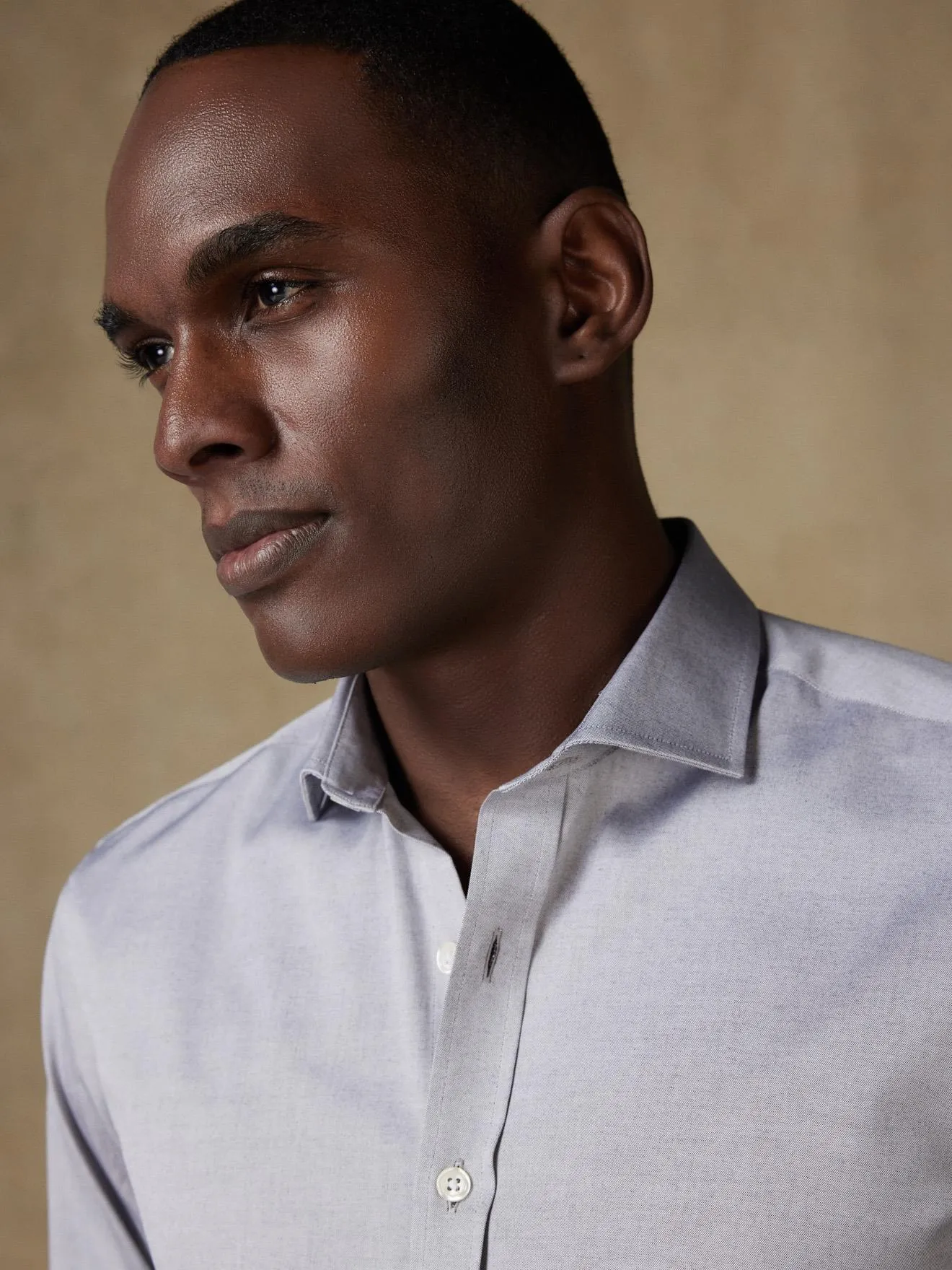 Chemise cintrée en pin point gris 