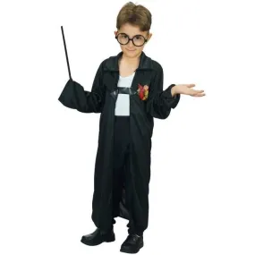 Costume Halloween - PTIT CLOWN - Cape de sorcier - Noir - Enfant 5 à 6 ans