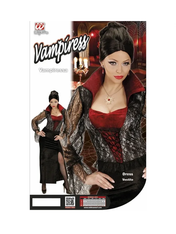 Déguisement Vampire Femme rouge et noir