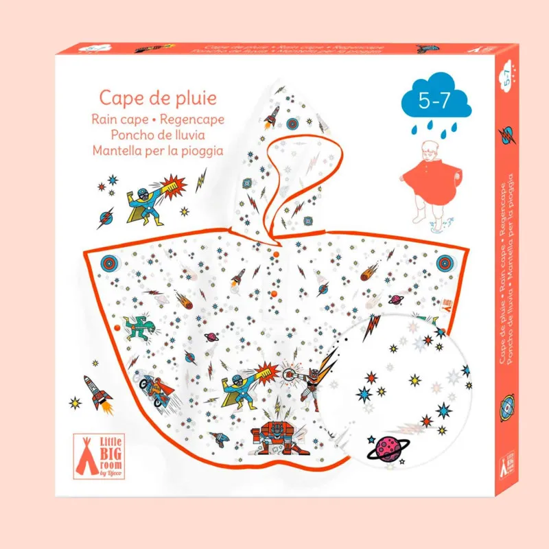 Grande cape de pluie Super Héros de Djeco 5-7 ans