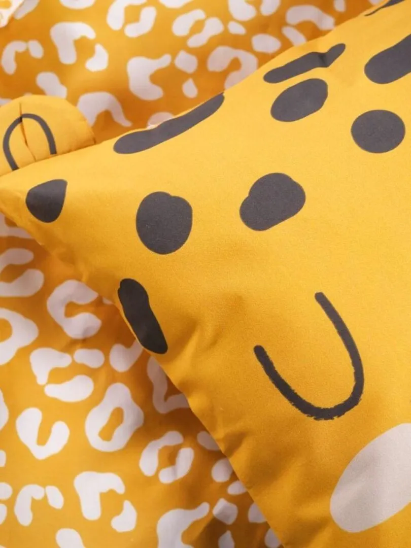 Housse de couette 140x200 Funny 2.7 + 1 taie 100% coton 57 fils - Jaune