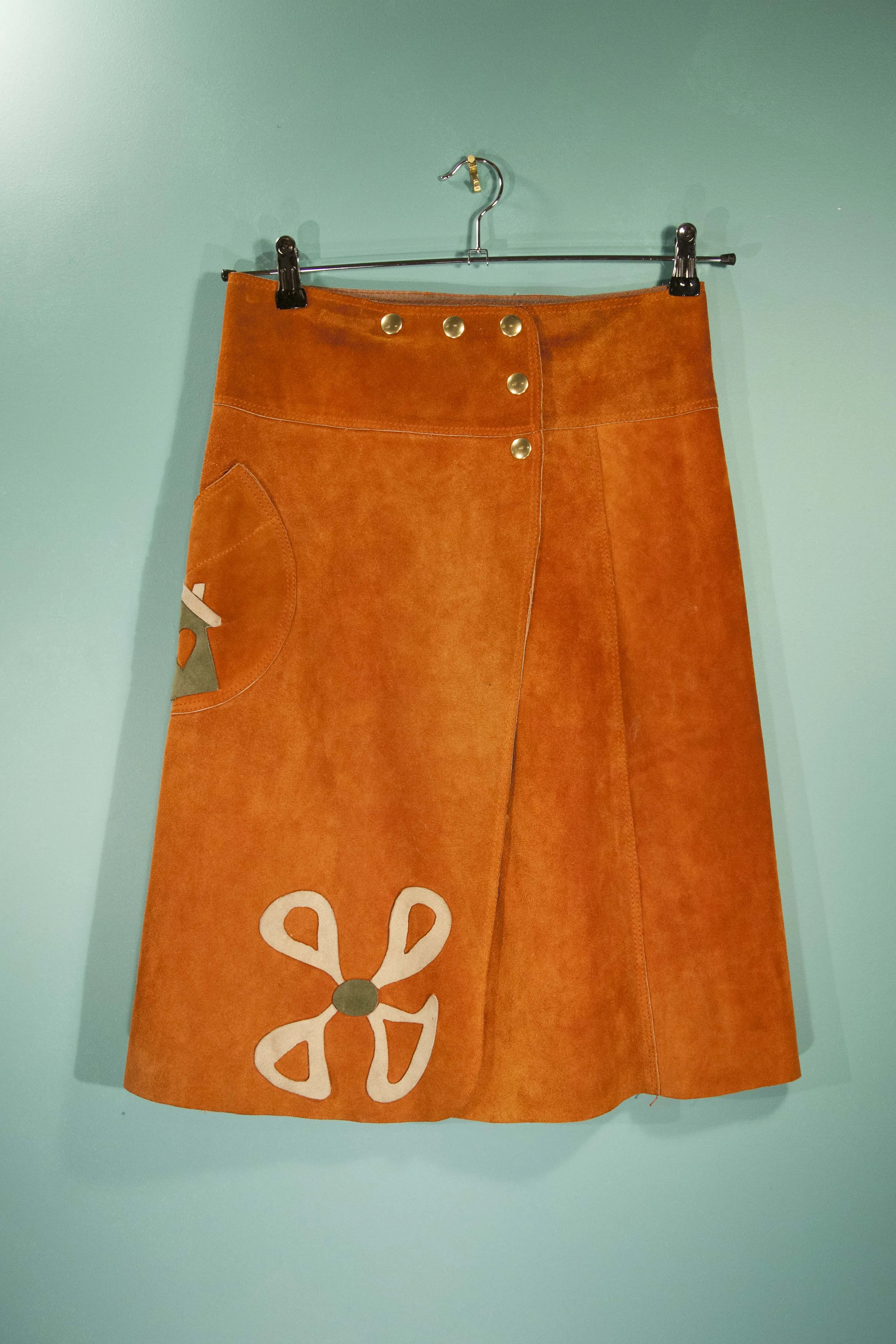 Jupe daim orange 70's