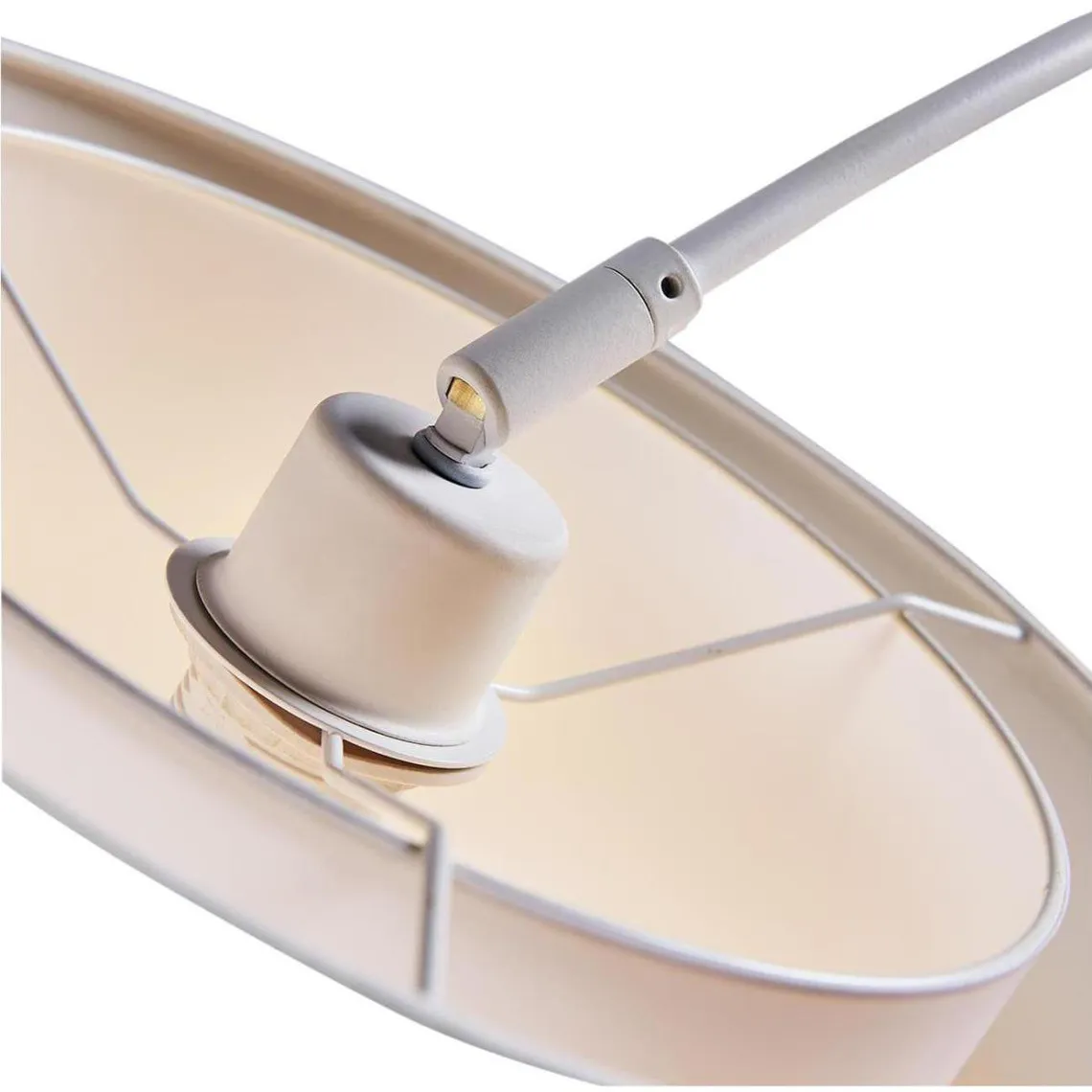 Lampadaire en Métal Base en marbre Aj Tissu Blanc | 3 Suisses