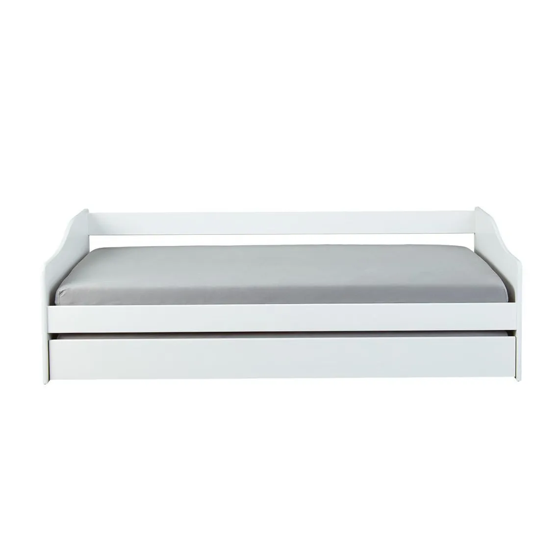 Lit Banquette 90 x 200 cm en Pin massif Blanc BLANTA | 3 Suisses