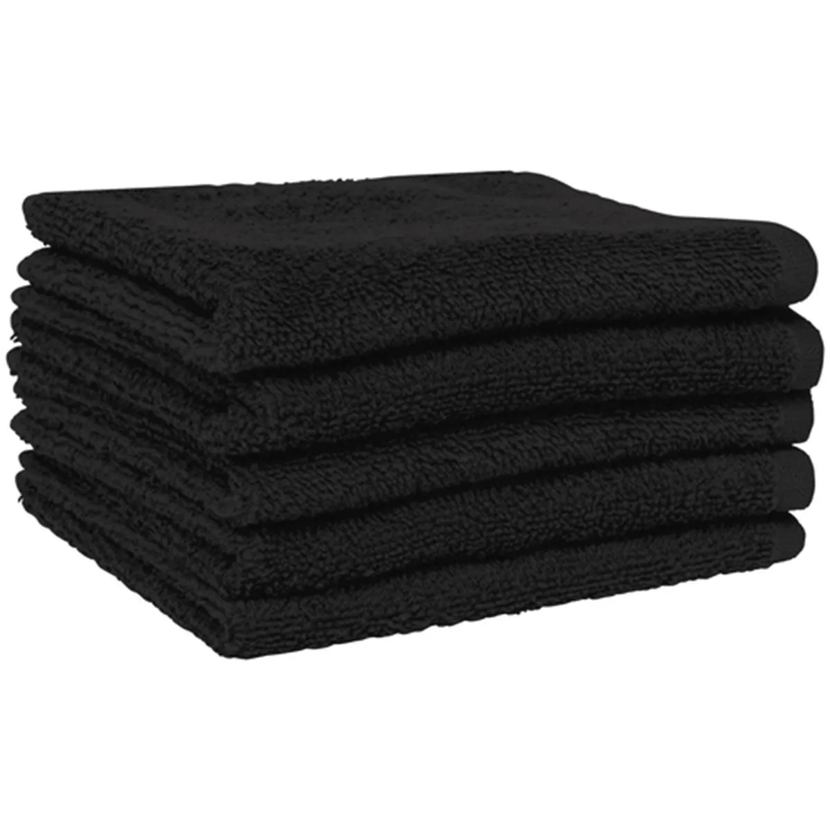 Lot de 5 serviette d'invité en éponge - K104 - noir 