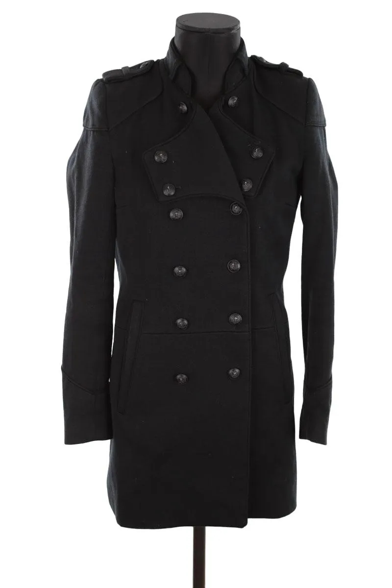 Manteau en laine The Kooples noir. Matière principale laine. Taille 36.