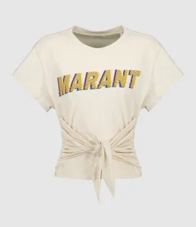 MARANT ÉTOILE Partager  Tee Shirt Zodya Écru Orange  