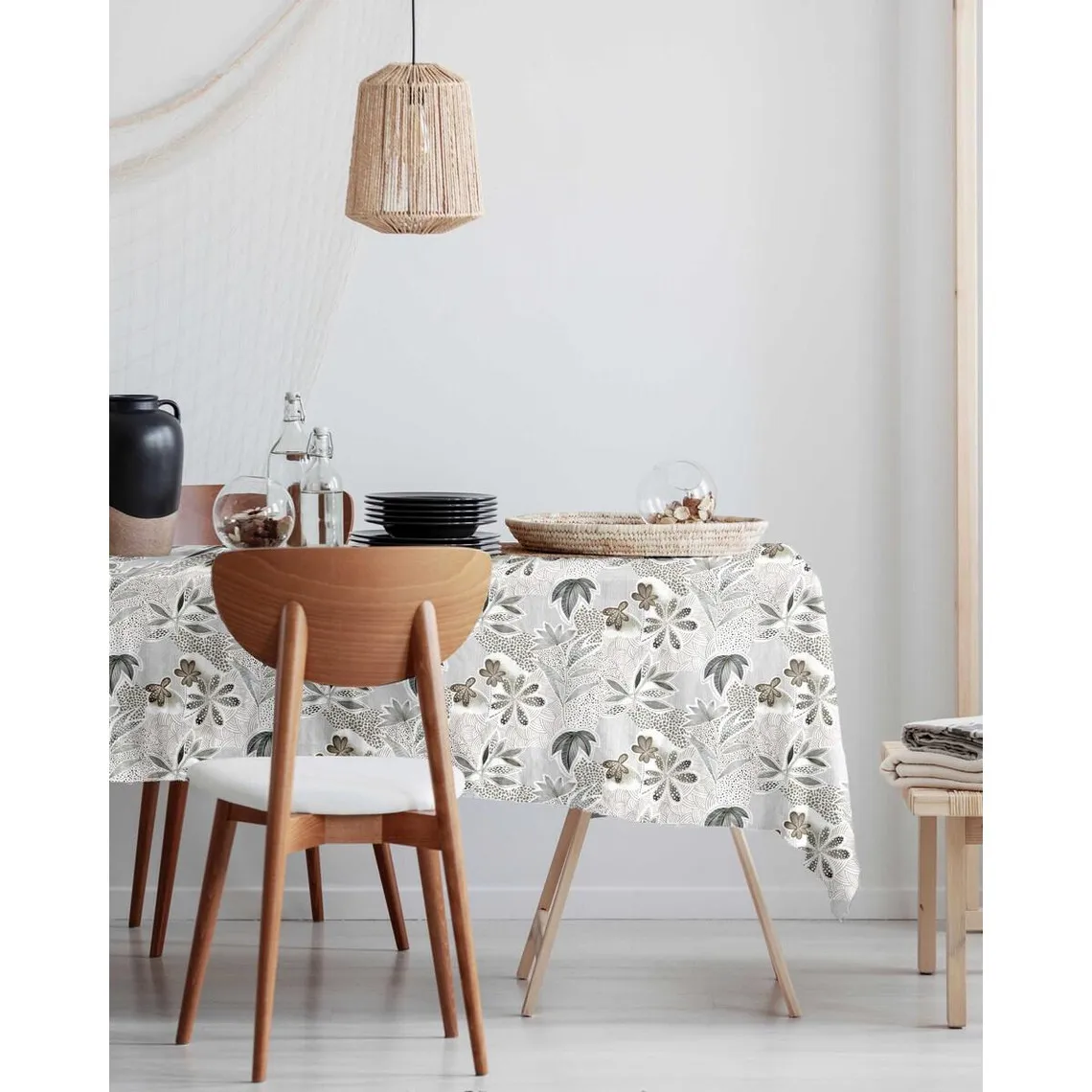 Nappe FUJIYAMA Blanc Bachette Imprimé Polyester | 3 Suisses