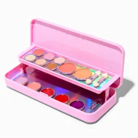 Palette compacte de maquillage bling papillon rose