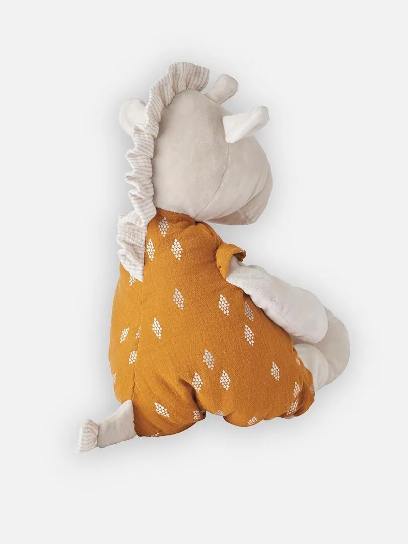 Peluche Medium Tiga En Mousseline De Coton Bio, Beige Et Ocre - Jaune