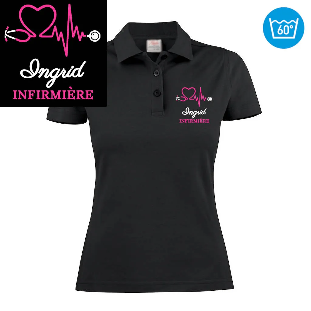 Polo femme brodé - MOTIF INFIRMIRE / SOIGNANTE