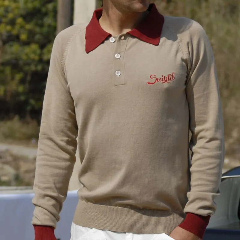 Polo Suixtil Florio Pima Beige et Rouge