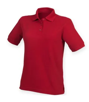 Polo à rétention de forme femme rouge vintage Henbury