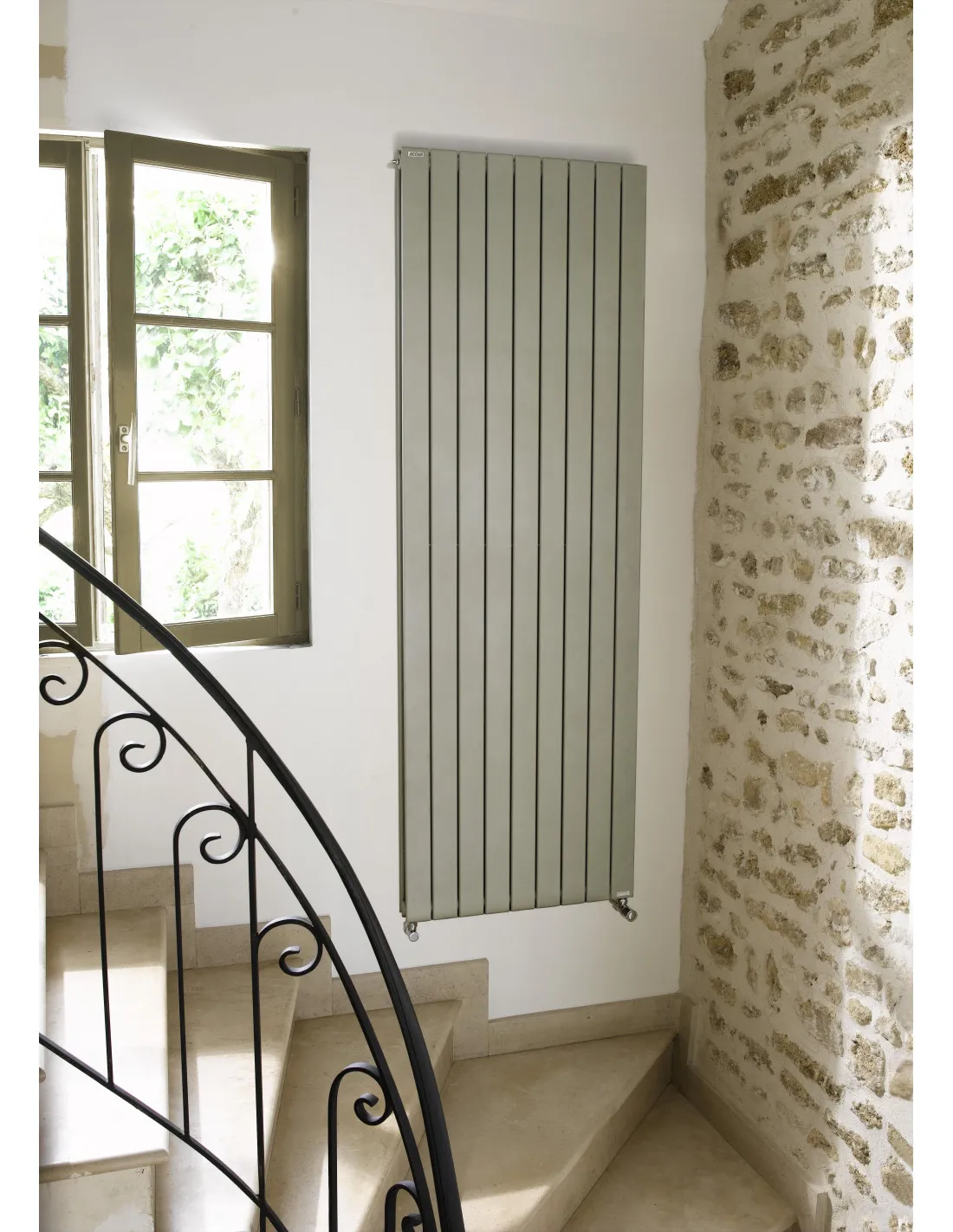 Radiateur eau chaude Fassane vertical double Blanc RAL 9016 3718W horizontal 2500 mm / L 962 mm Acova HXD-250-096