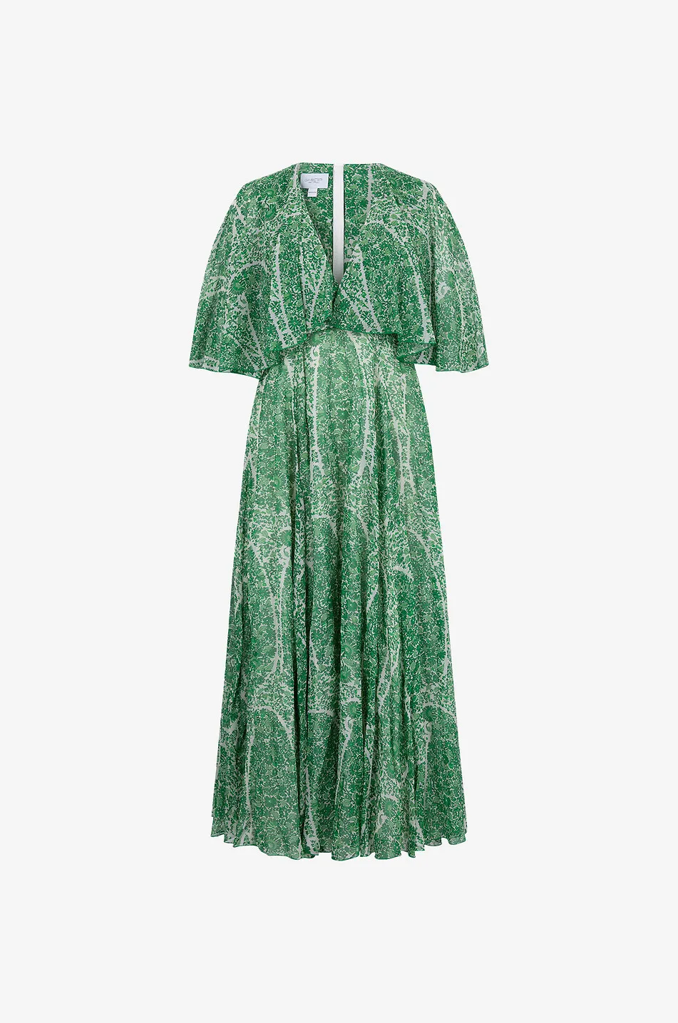 Robe longue en soie détail cape Côte d'Azur