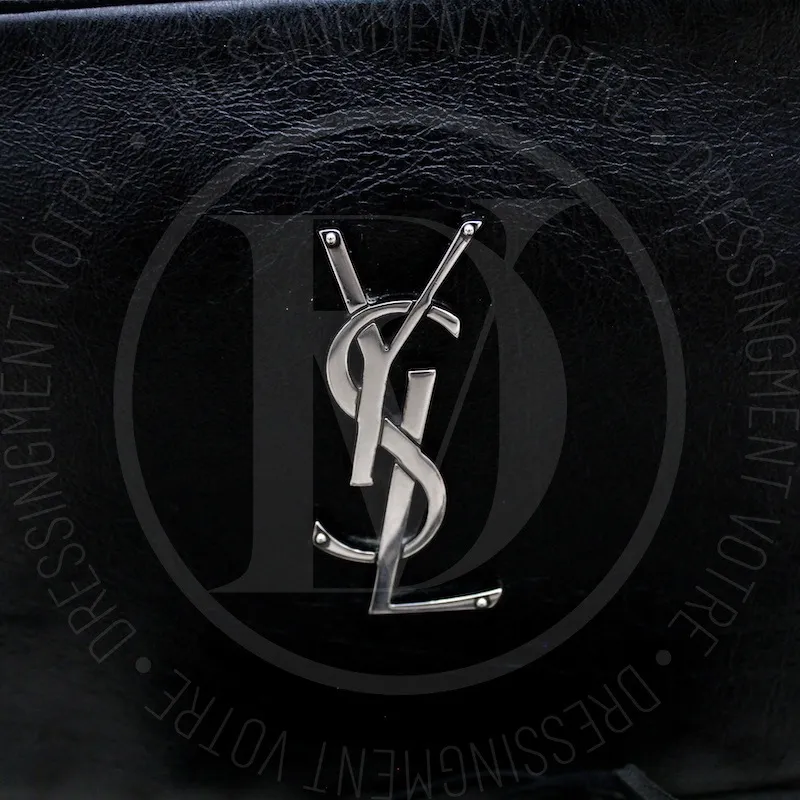 Sac Lou Camera médium cuir glacé noir – Saint Laurent