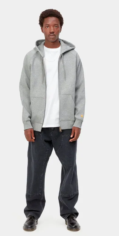sweat carhartt wip zippé hodded chase gris » Split Le Havre