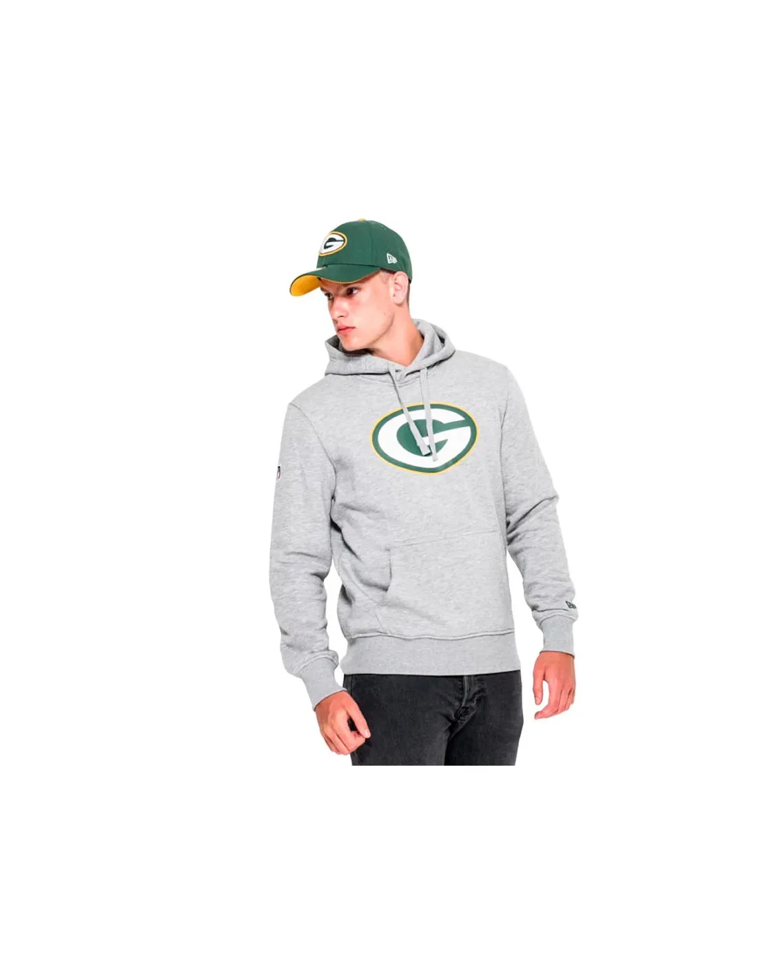 Sweat New Era NFL Regular Green Bay Packers Gris Homme