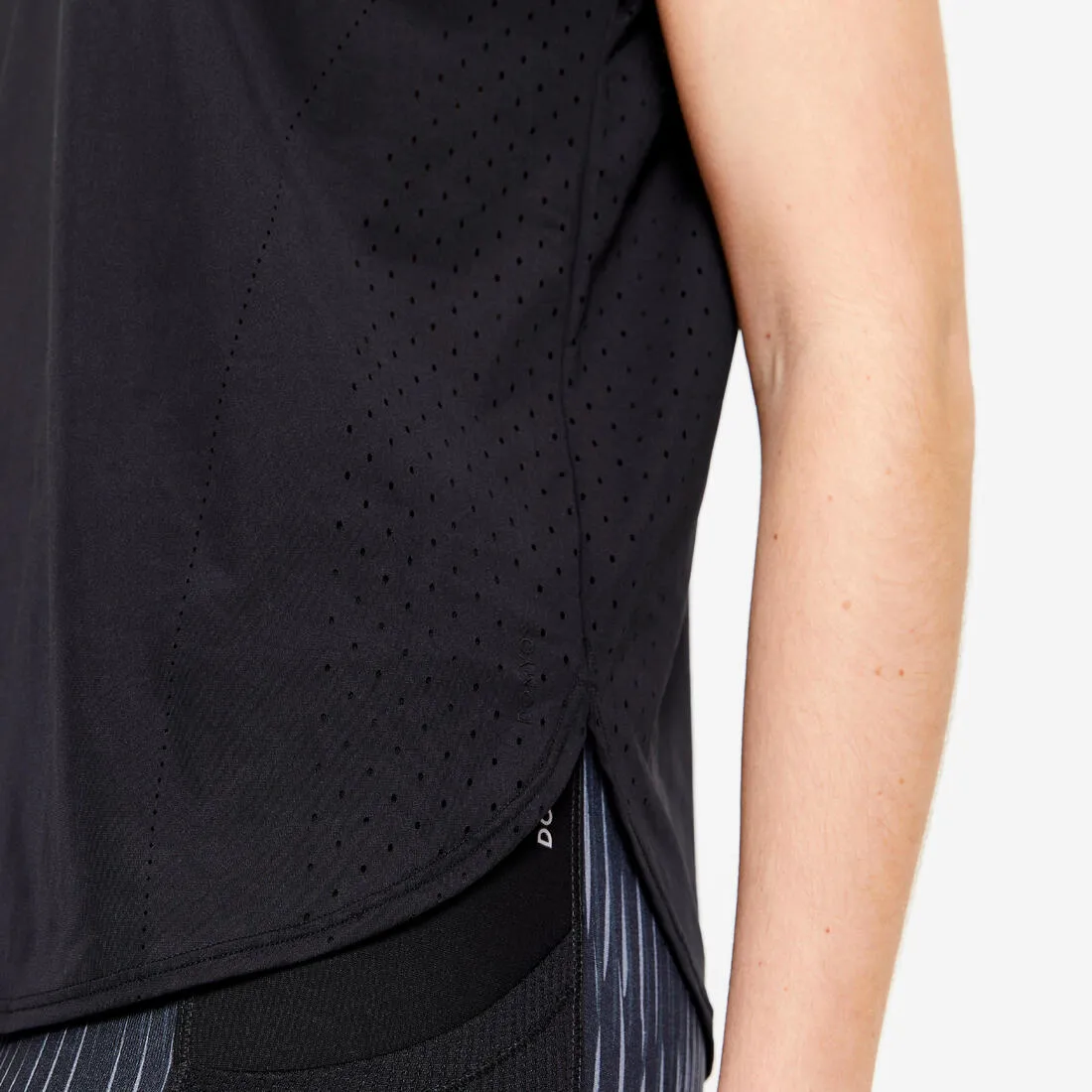 T-shirt ample lasercut cardio training femme Noir