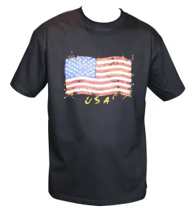 T-shirt homme manches courtes - drapeau USA 9941 - noir 