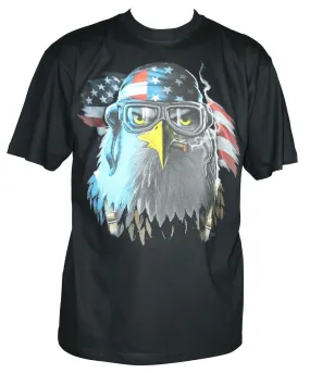 T-shirt homme manches courtes - Moto biker Aigle USA - 8976 - noir 