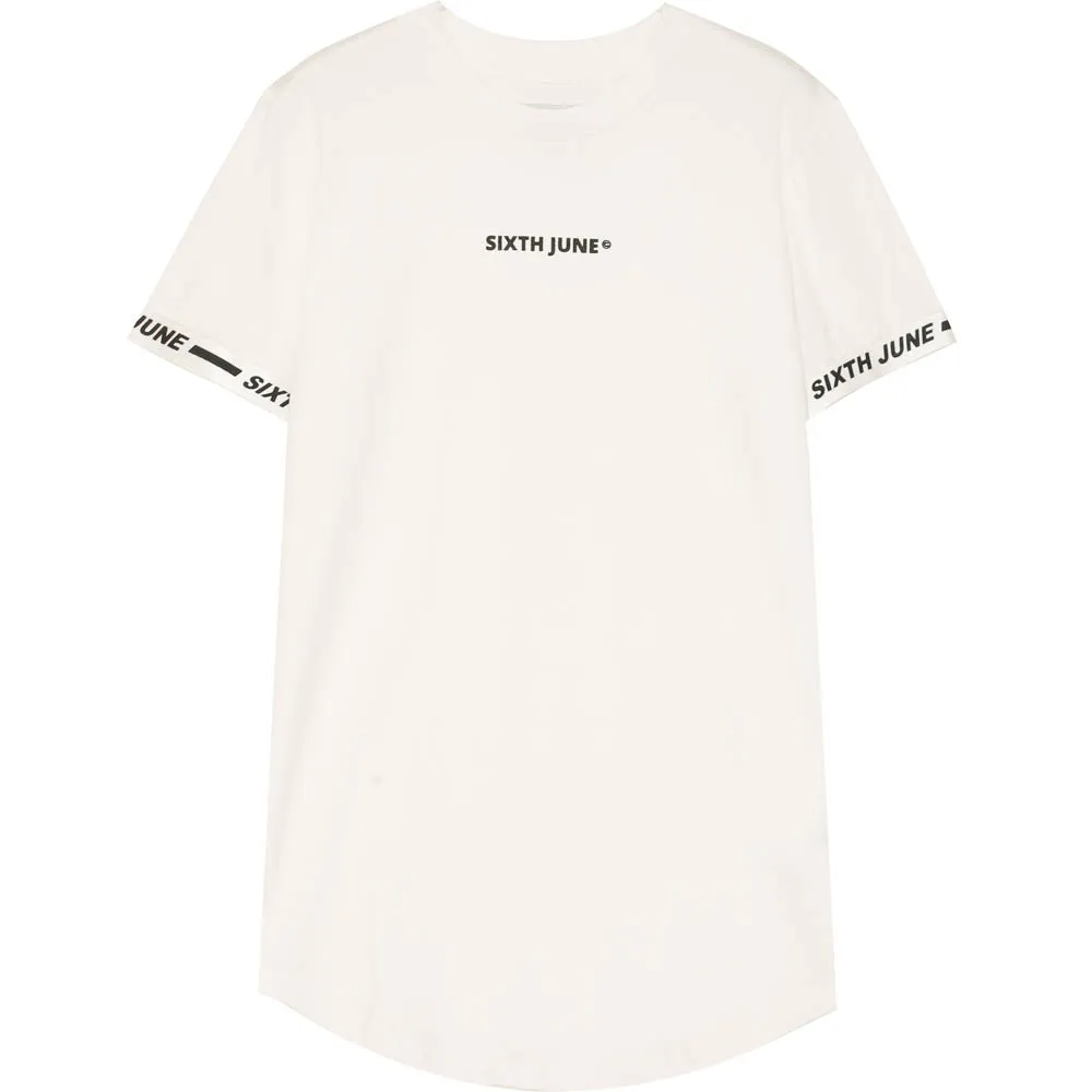 T-shirt moulant logo élastique blanc
