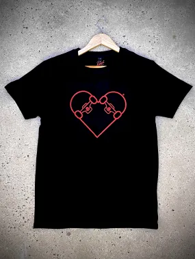 T-SHIRT NOIR - COEUR DE SKATE ROUGE