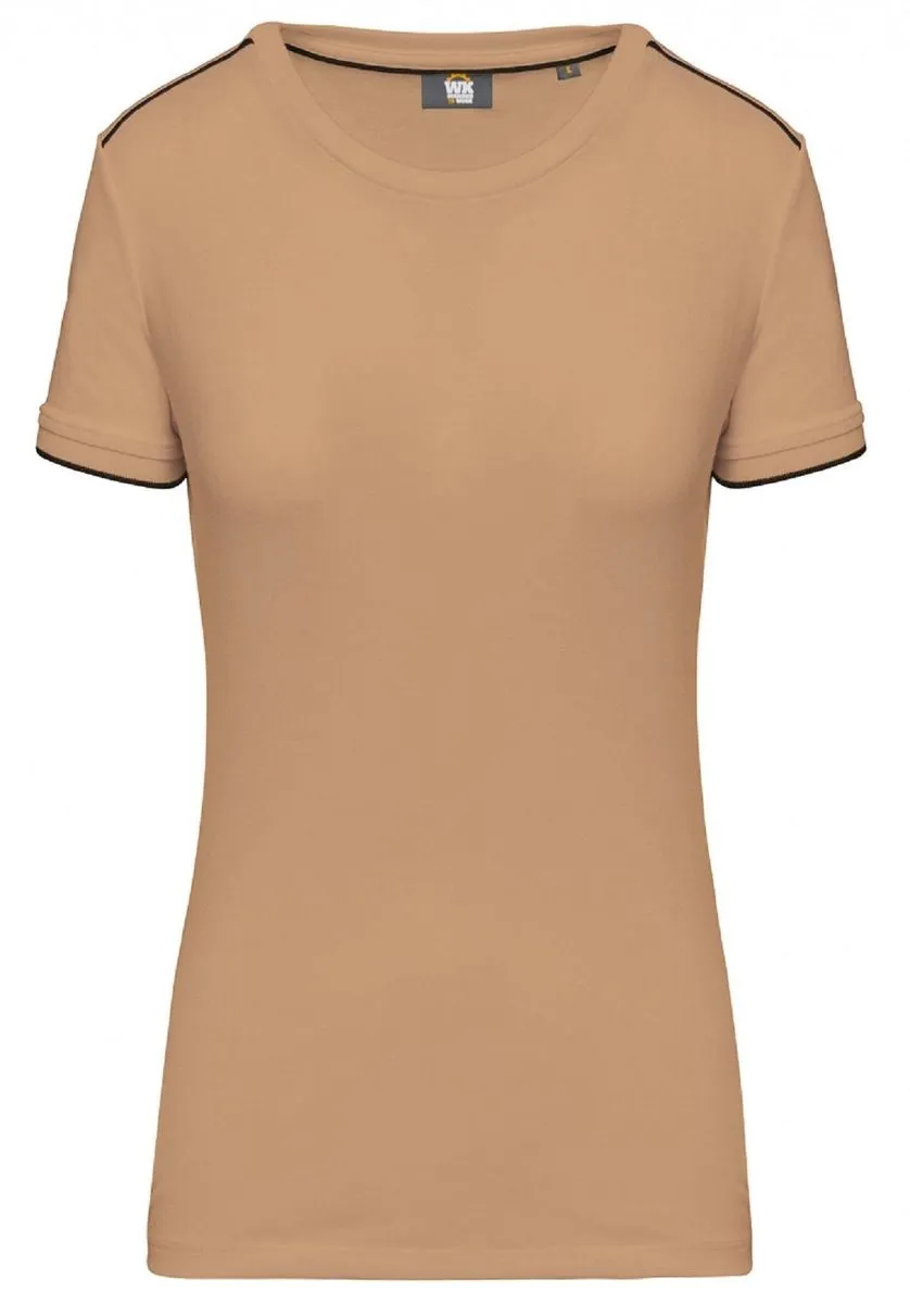 T-shirt professionnel DayToDay pour femme - WK3021 - beige camel et noir 