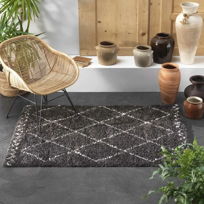 TAPIS RECTANGLE 160X230CM SAOURA NOIR