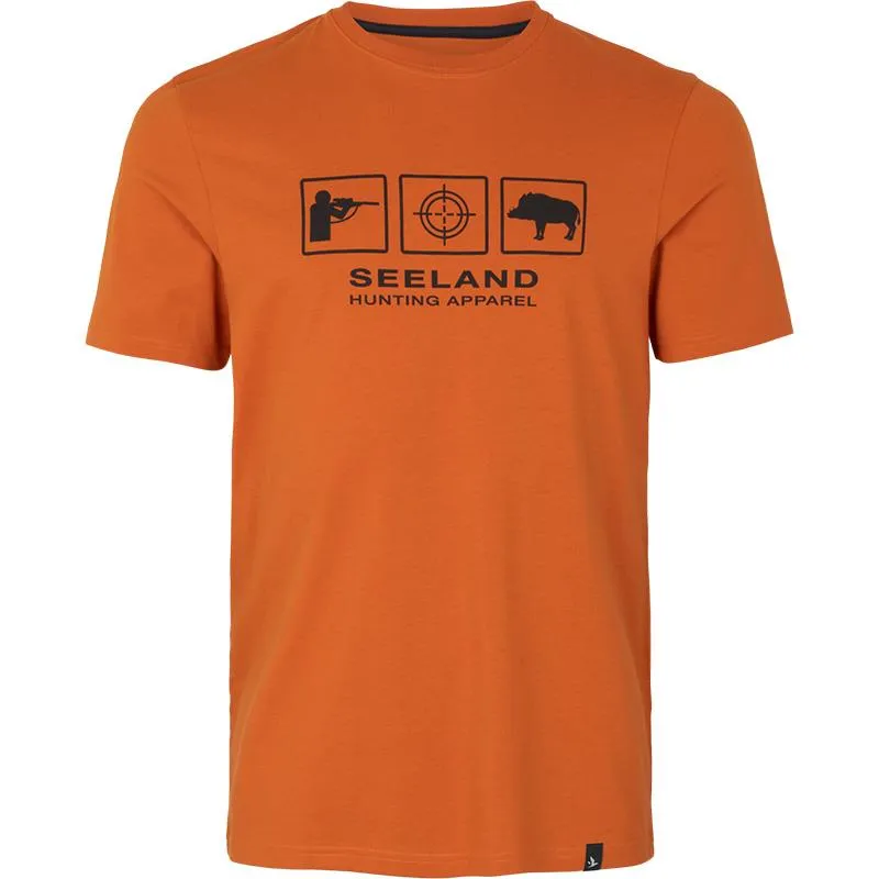 TEE SHIRT MANCHES COURTES HOMME SEELAND LANNER - ORANGE