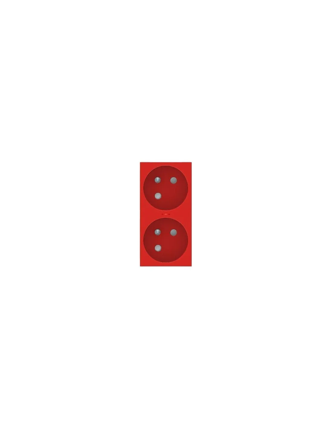 Unica prise double lum 2P+T FR 45° connexion rapide Rouge méca seul SCHNEIDER NU306903S