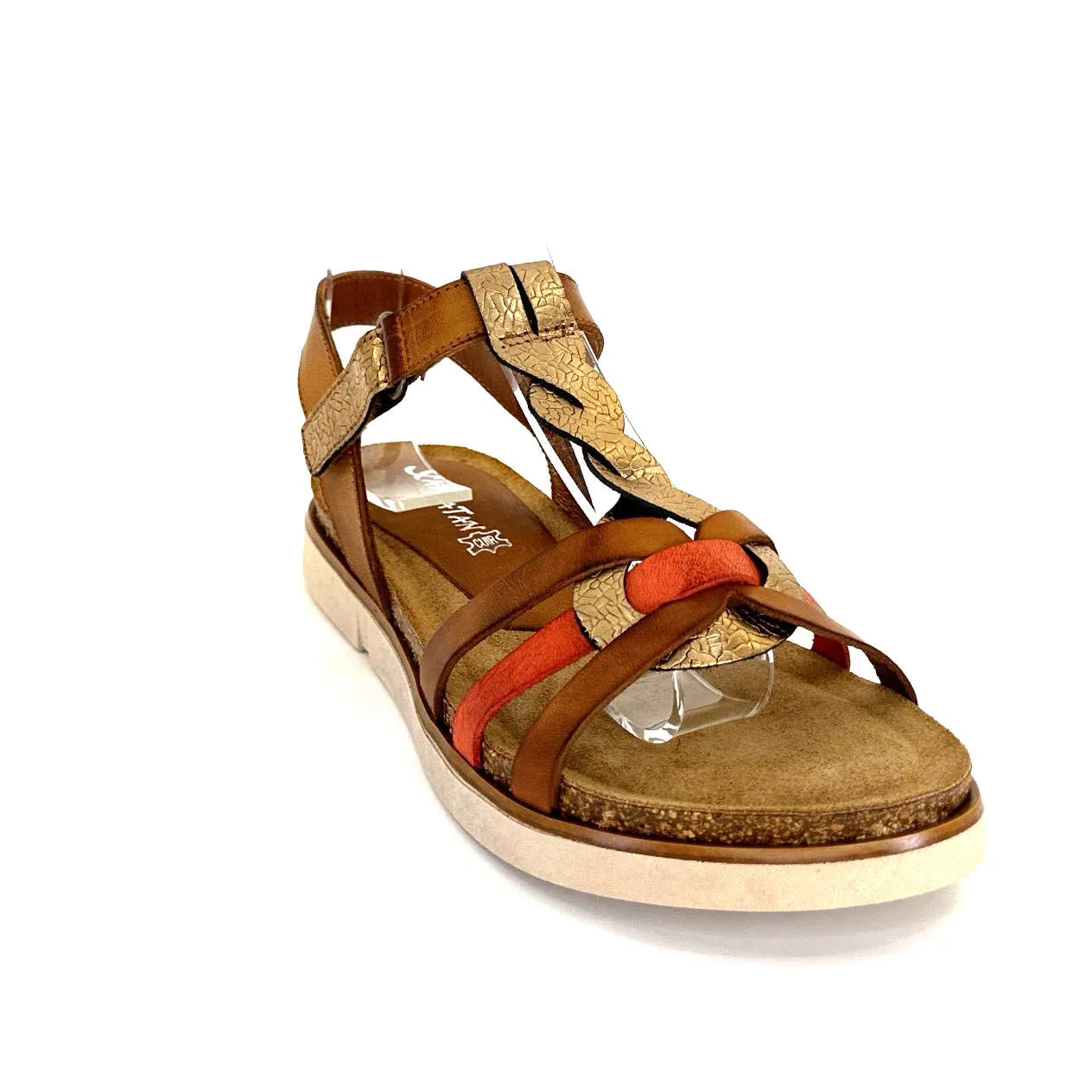 Xapatan 1532 Cuir Orange Marron Or